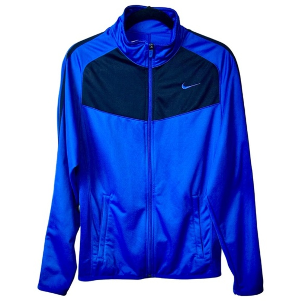 Nike Dri-FIT‎ Full Zip Track Jacket Athletic Training Blue Mens Small